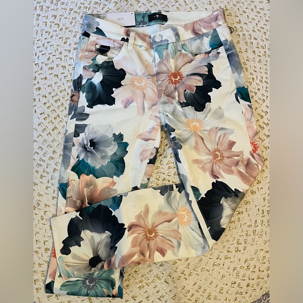 7 For All Mankind- Floral Pants